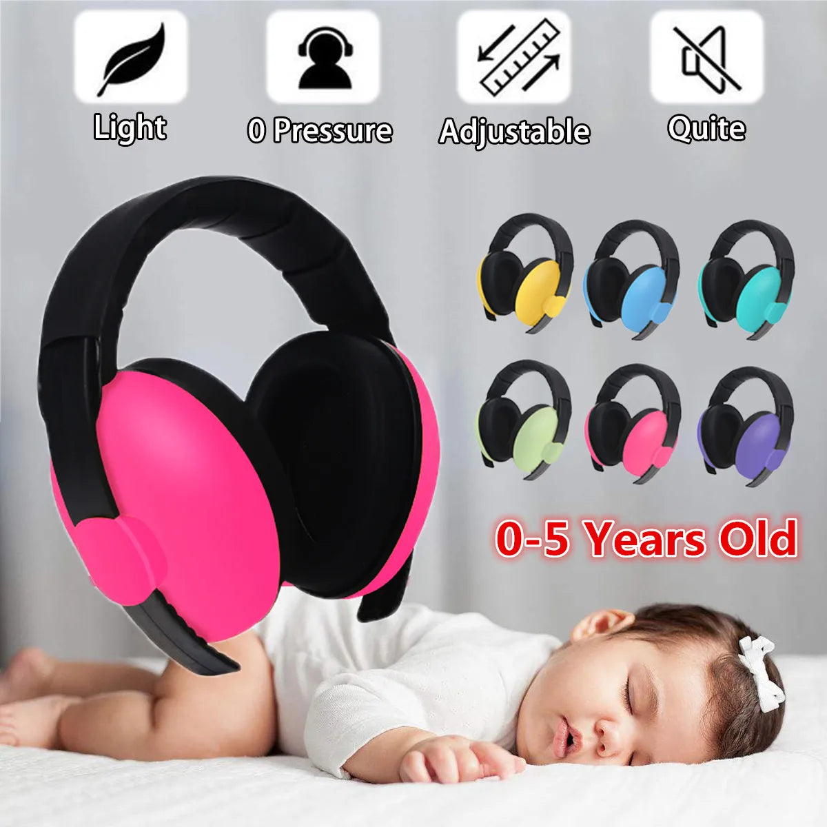 Noise Canceling Earmuffs for Kids Baby Hearing Protection Headset Soft Ear Defenders Noise Reduction Safety for Autism Children