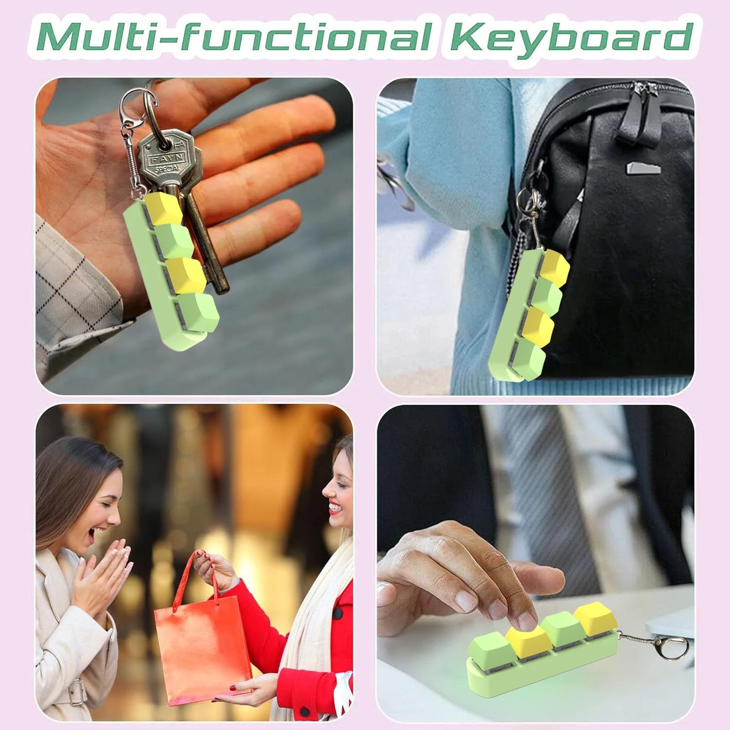 Keyboard Key Toy Party Stress Relief DIY Fidget Button Keycap Fidget Keychain Keyboard Keychain Toys Finger Keyboard Caps Toy