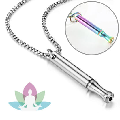 Stainless Steel Mindfulness Breathing Necklace for Women Men Relief Anxiety Pendant Stress Panic Attack Relief Meditation Tool