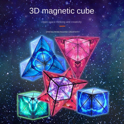 Variety Geometric Changeable Magnetic Magic Cube Anti Stress 3D Hand Flip Puzzle Cube Kids Stress Reliever Fidget Toy